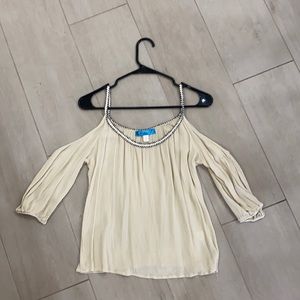 Off the shoulder beige blouse